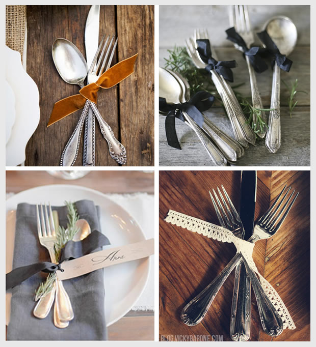 Ribbon Tied Silverware Vicky Barone