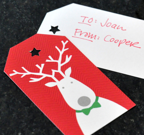 Vicky Barone Reindeer Gift Tag Back