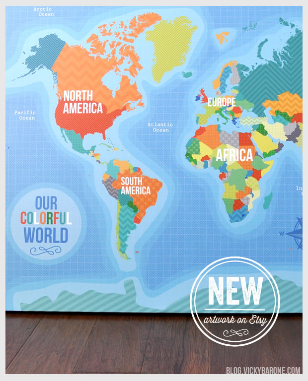 New Artwork on Etsy: Farm Animals and World Map