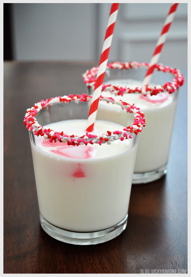Heart-Shaped Pink Milk Cubes for Valentine's Day | Vicky Barone