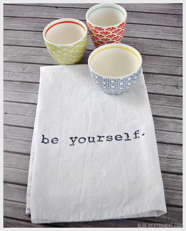 DIY Stamped Tea Towels | Vicky Barone