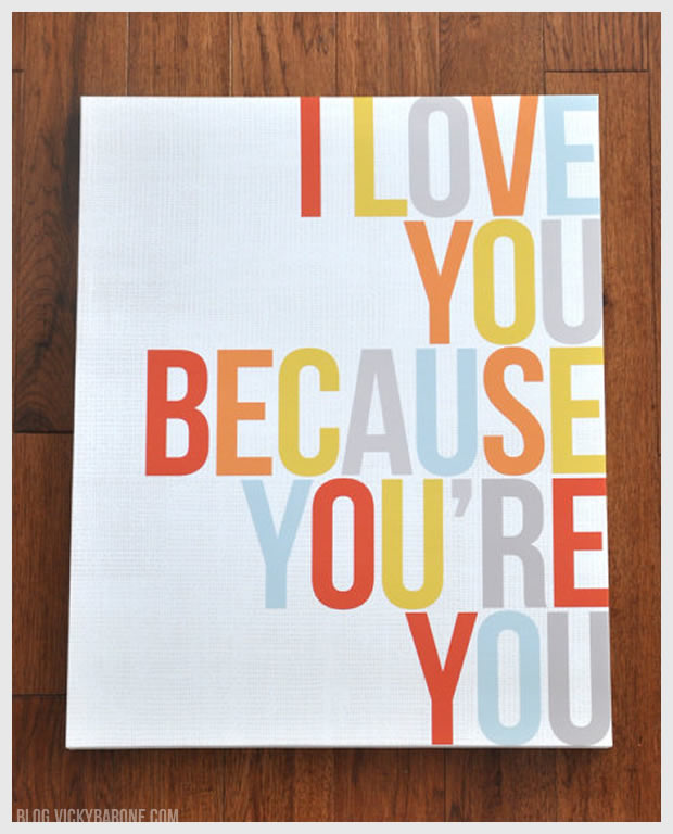 I Love You Because You're You | Vicky Barone on Etsy