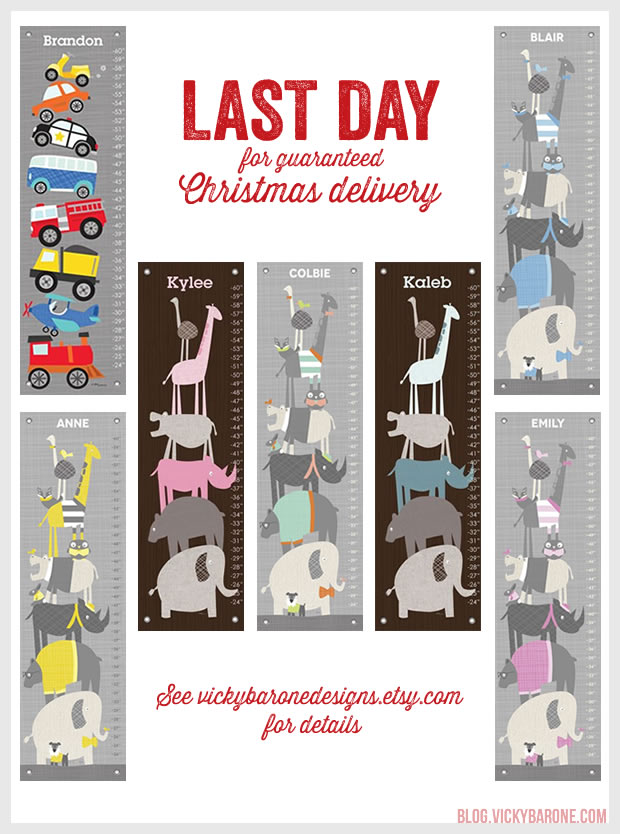 Last Day for Guaranteed Christmas Delivery on Select Growth Charts