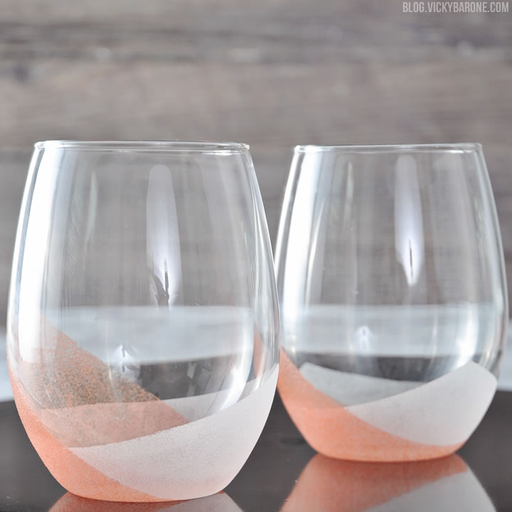 DIY Color Block Frosted Tumblers | Vicky Barone