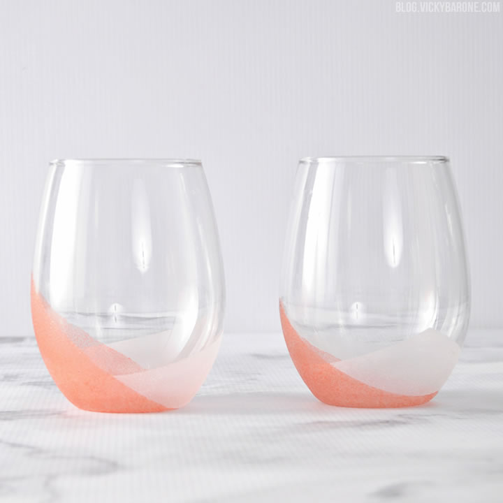DIY Color Block Frosted Tumblers | Vicky Barone