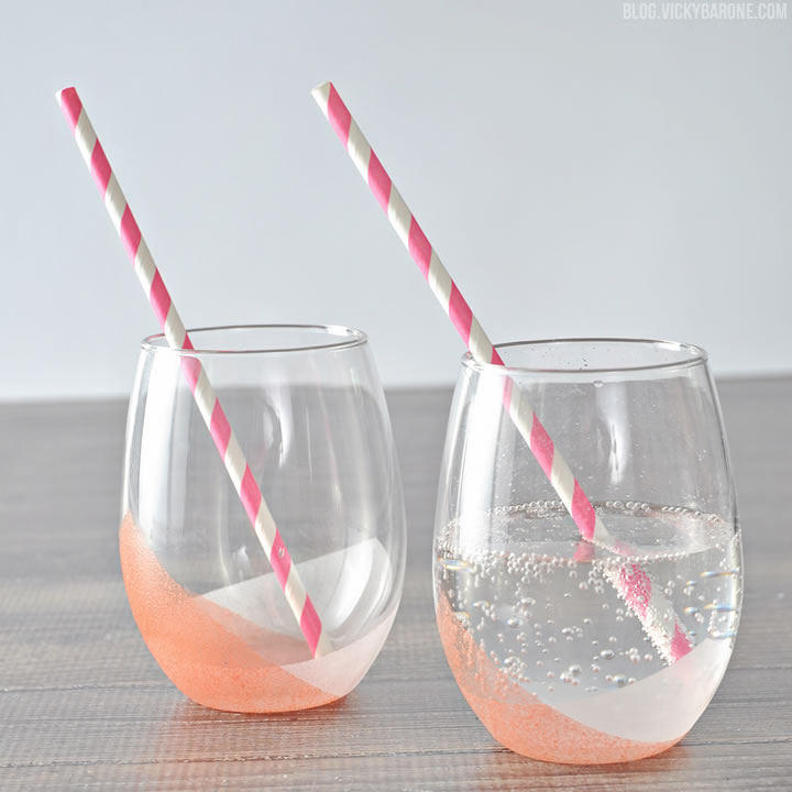 DIY Color Block Frosted Tumblers | Vicky Barone