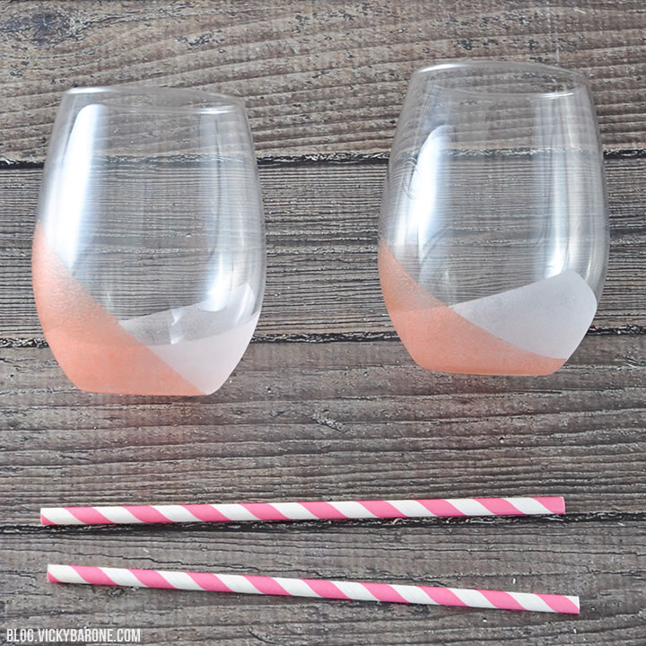 DIY Color Block Frosted Tumblers | Vicky Barone