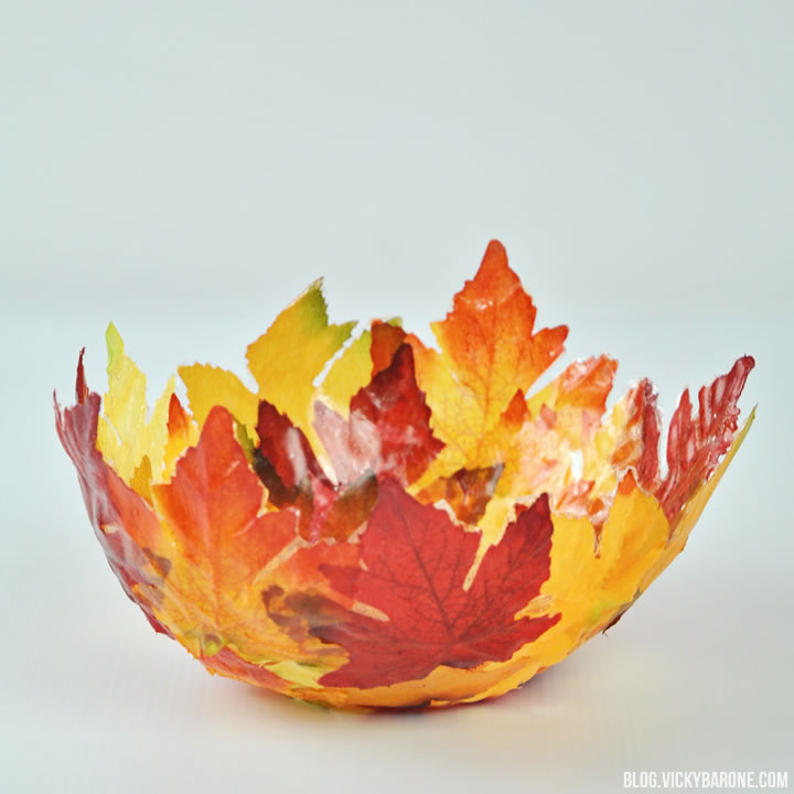 DIY Fabric Mod Podge Leaf Bowl | Vicky Barone