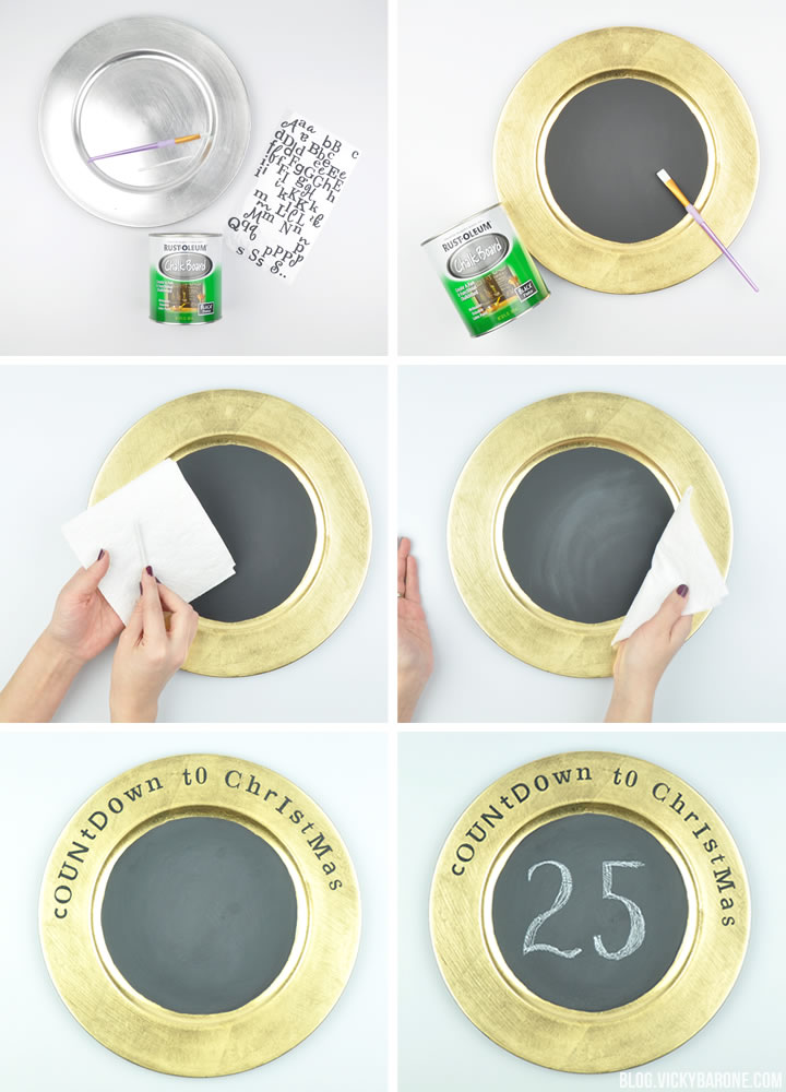 DIY Christmas Countdown Plate | Vicky Barone