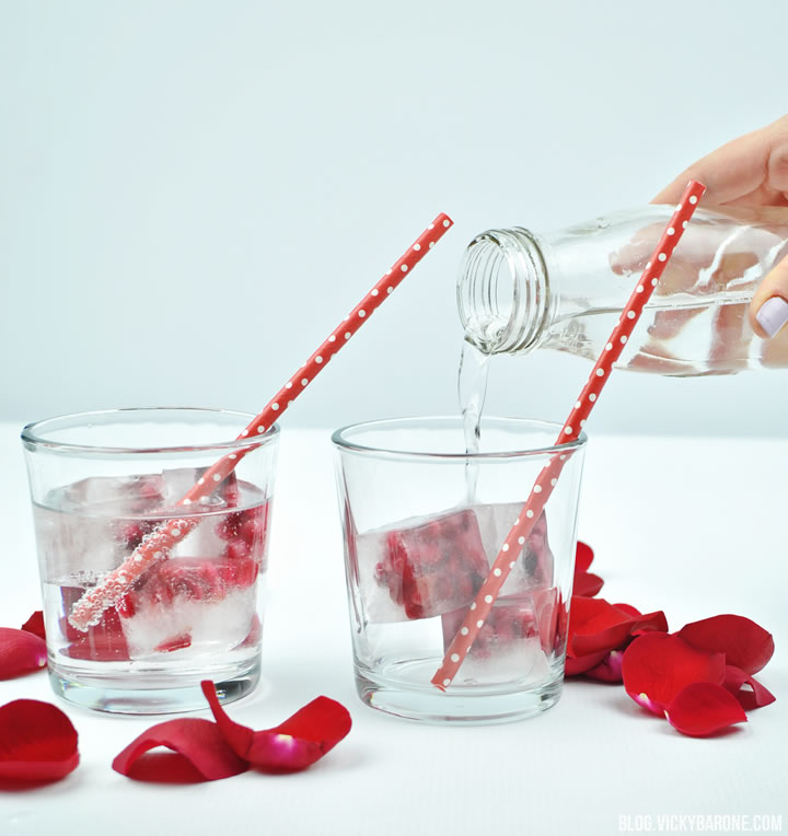 Pomegranate Seed Ice Heart Ice Cubes | Valentine's Day | Vicky Barone