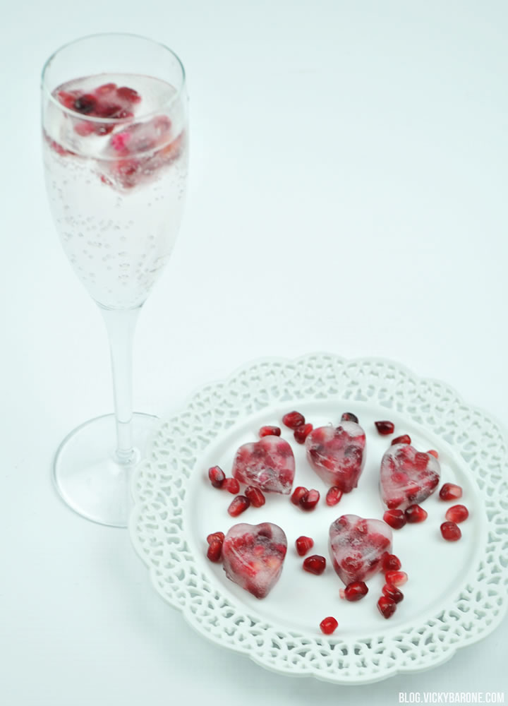 Pomegranate Seed Ice Heart Ice Cubes | Valentine's Day | Vicky Barone