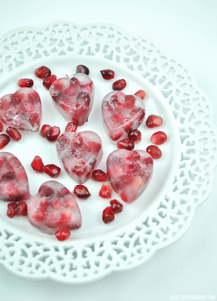 Pomegranate Seed Ice Heart Ice Cubes | Valentine's Day | Vicky Barone