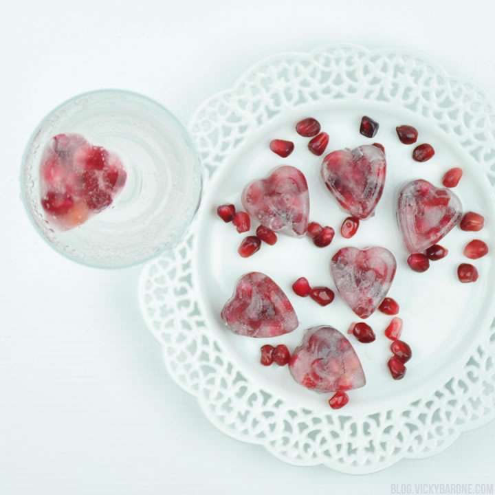 Pomegranate Seed Ice Heart Ice Cubes | Valentine's Day | Vicky Barone
