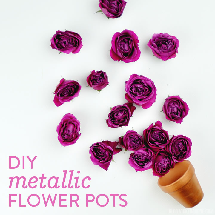 DIY Metallic Flower Pots