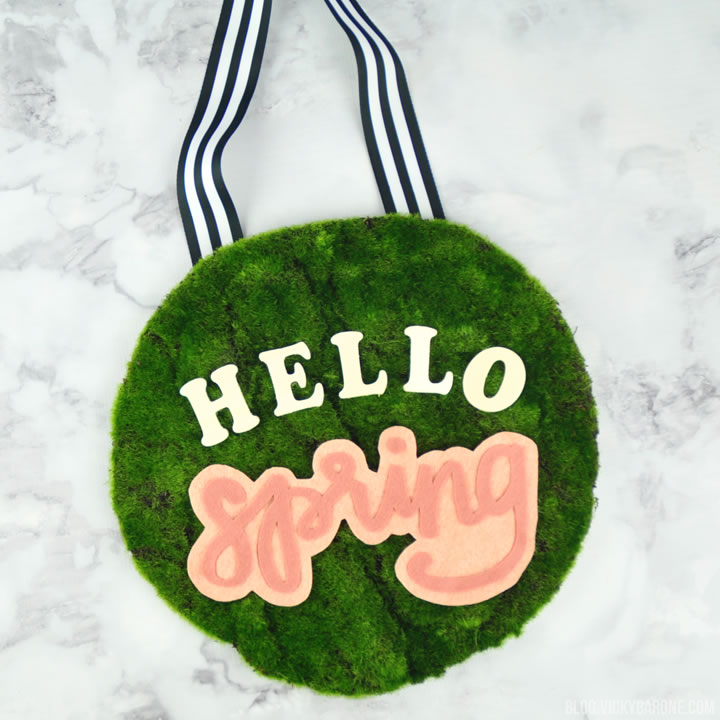 DIY Moss Door Hanger | Hello Spring | Vicky Barone