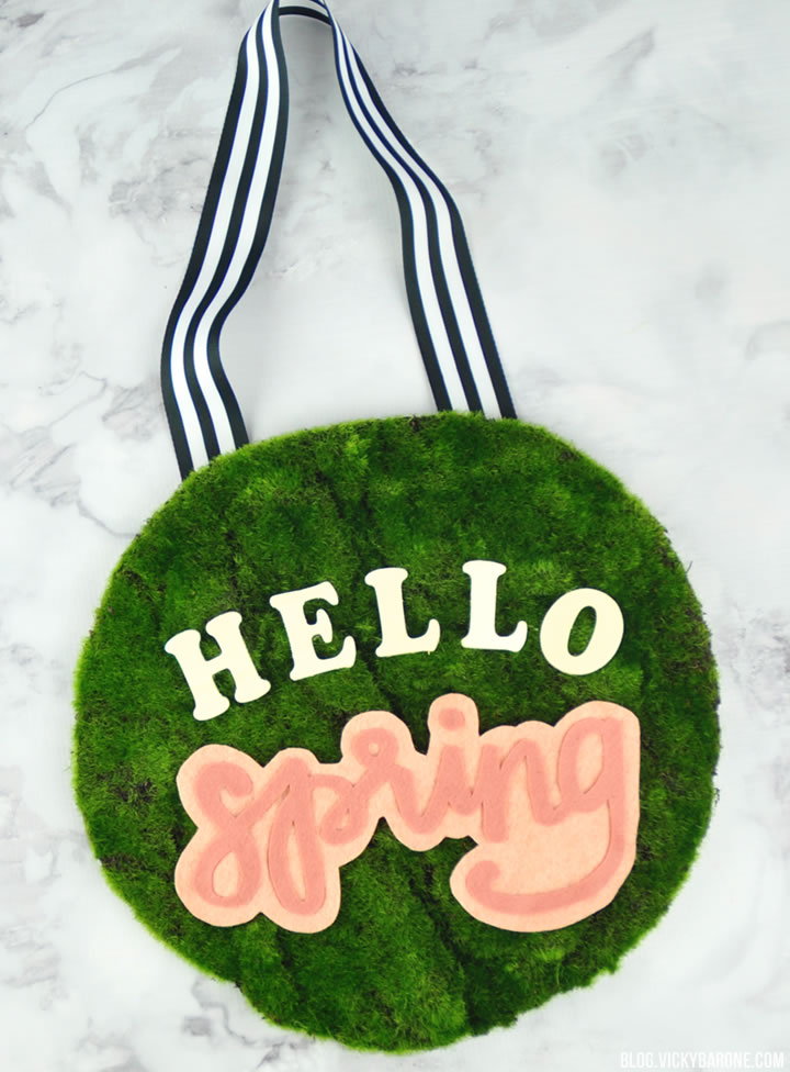 DIY Moss Door Hanger | Hello Spring | Vicky Barone