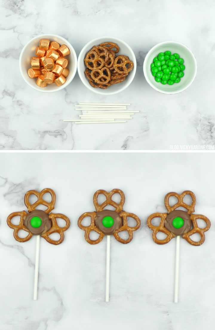 Shamrock Pretzel Pops | Vicky Barone