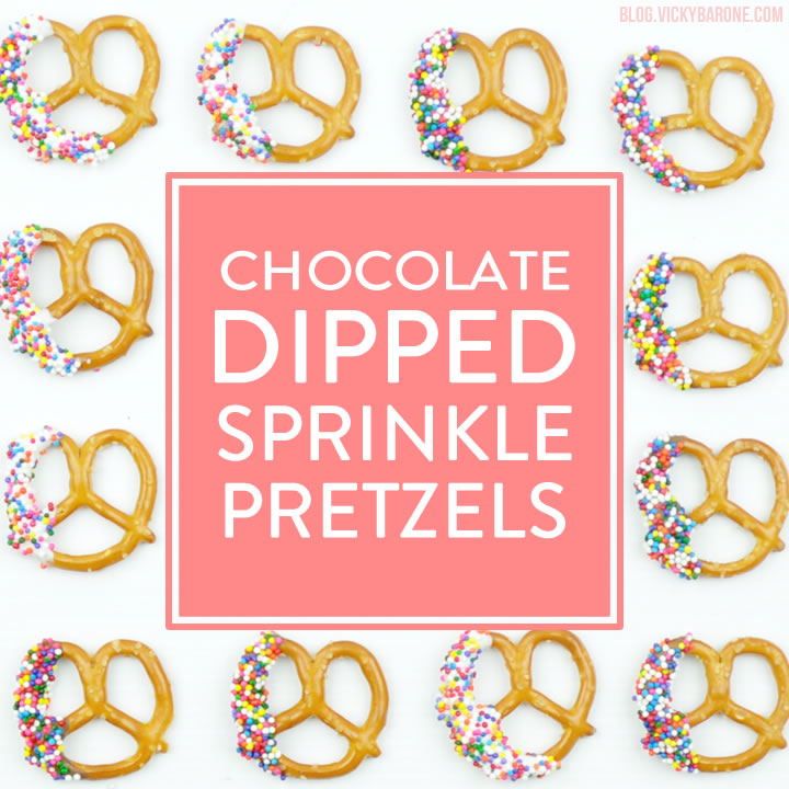 Chocolate Dipped Sprinkle Pretzels