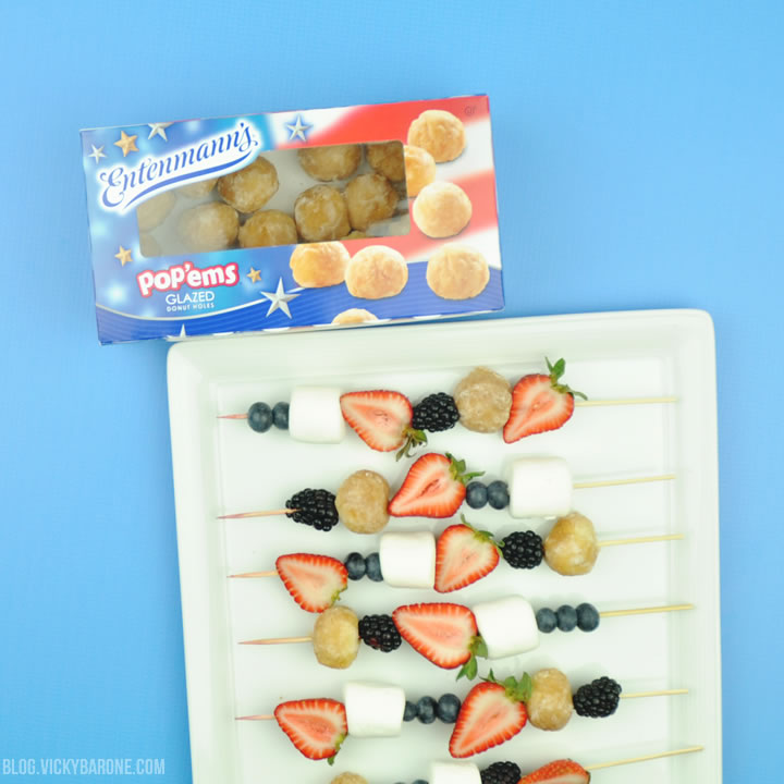 Red White and Blue Dessert Kabobs | Vicky Barone