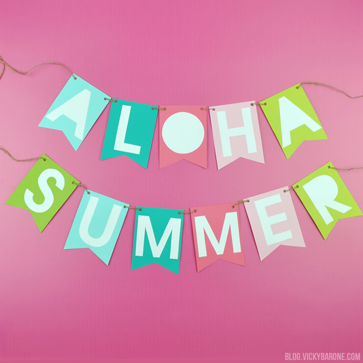 Aloha Summer | DIY Paper Banner | Vicky Barone