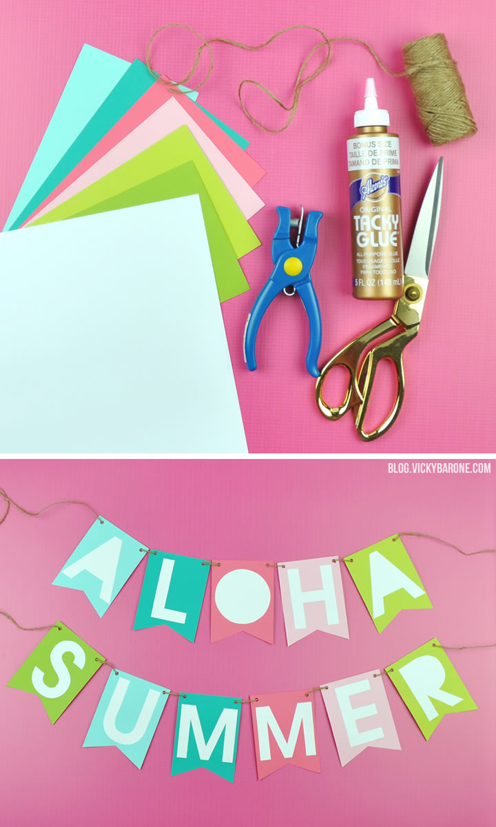 Aloha Summer | DIY Paper Banner | Vicky Barone