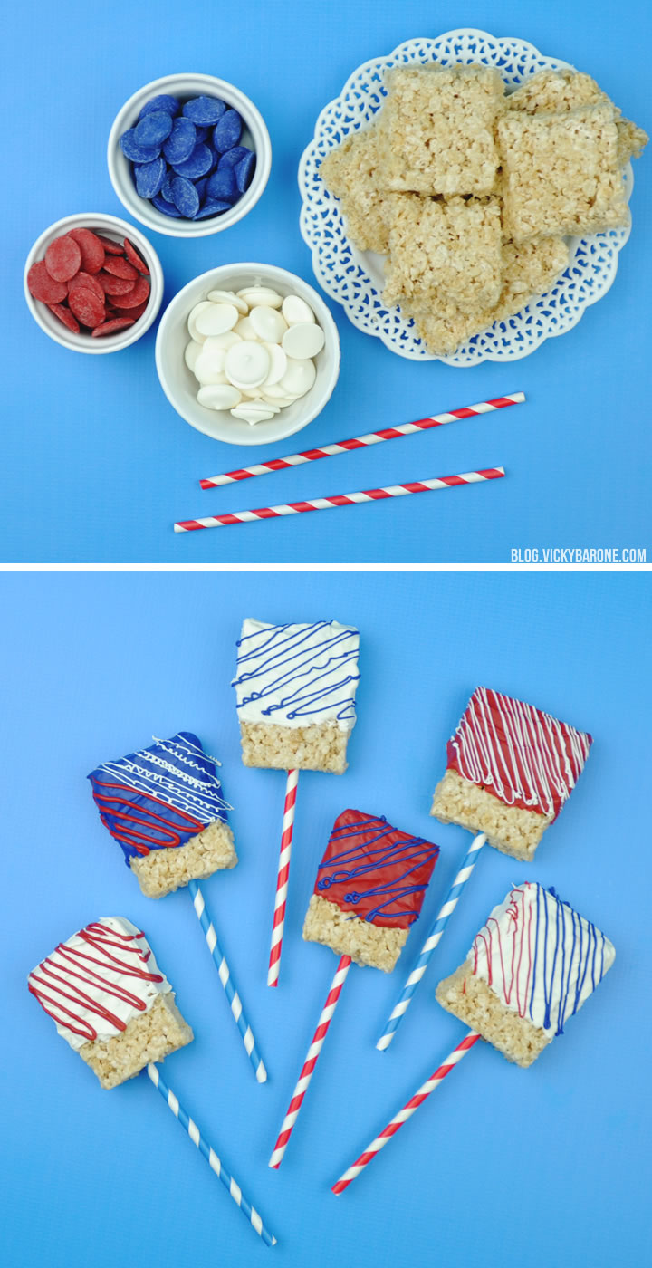 4th of July Rice Krispie Pops | Vicky Barone