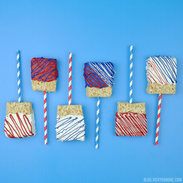 4th of July Rice Krispie Pops | Vicky Barone