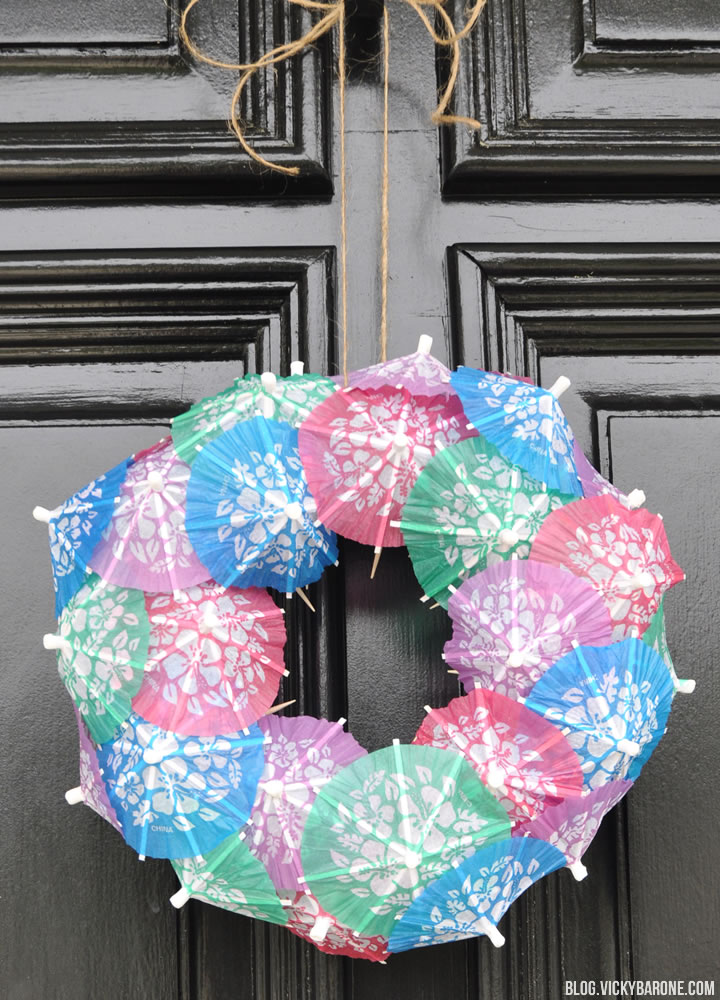 DIY Paper Umbrella Wreath | Vicky Barone