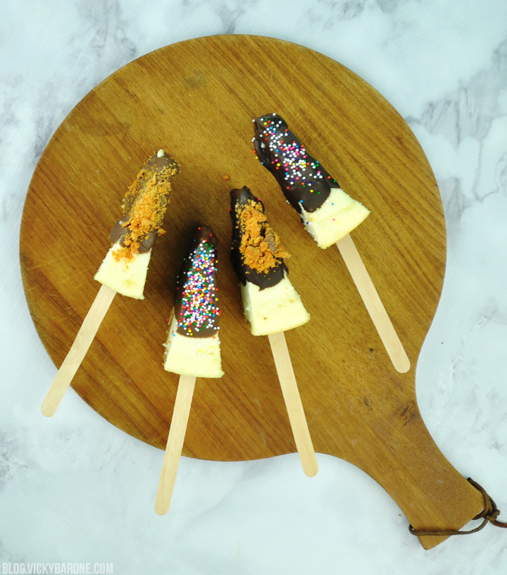 Chocolate Covered Cheesecake on a Stick | Vicky Barone