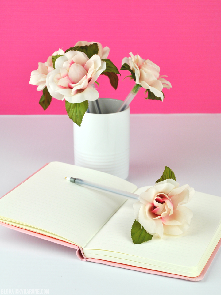 DIY Flower Pens | Back to School Teacher Gifts | Vicky Barone