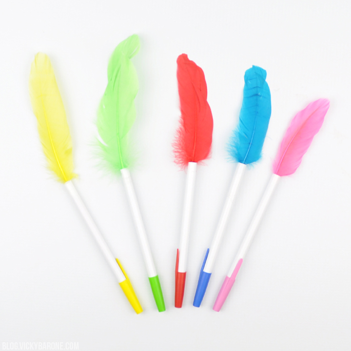 DIY Feather Pens | Back to School DIY Ideas | Vicky Barone