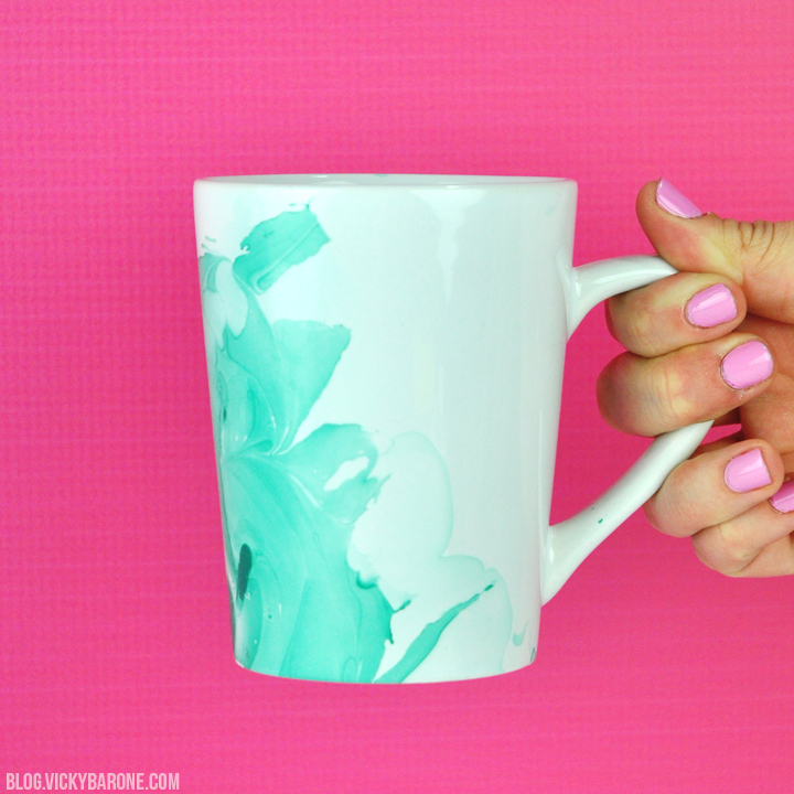 DIY Marbled Mugs | Vicky Barone
