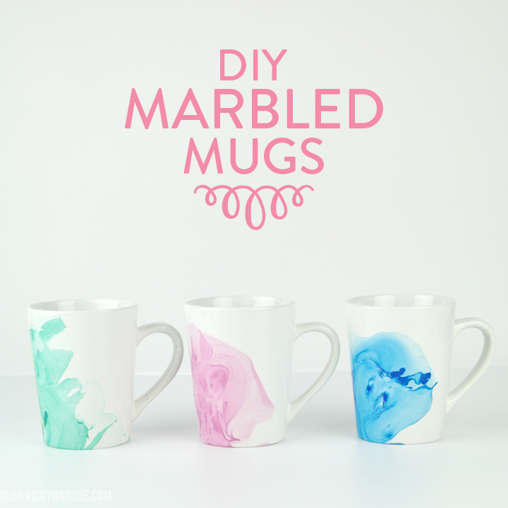 DIY Marbled Mugs