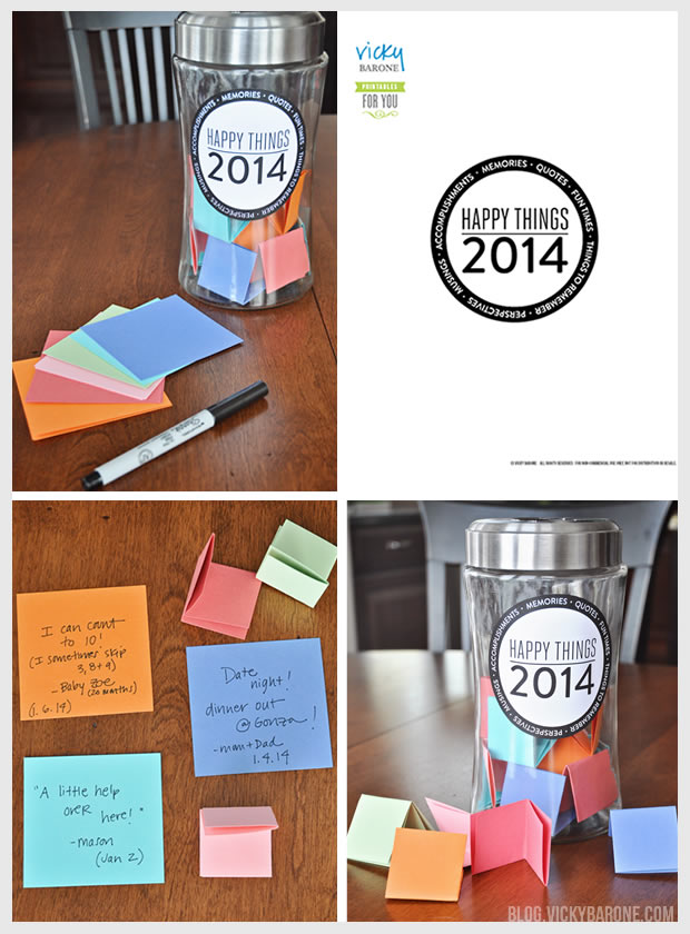 Happy Things Jar Free Printable | Vicky Barone