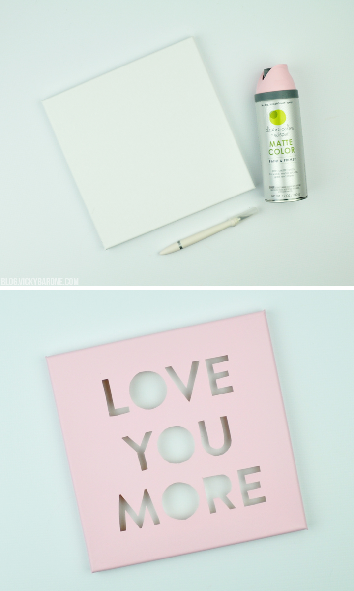DIY Valentine's Day Canvas | Love You More | Vicky Barone